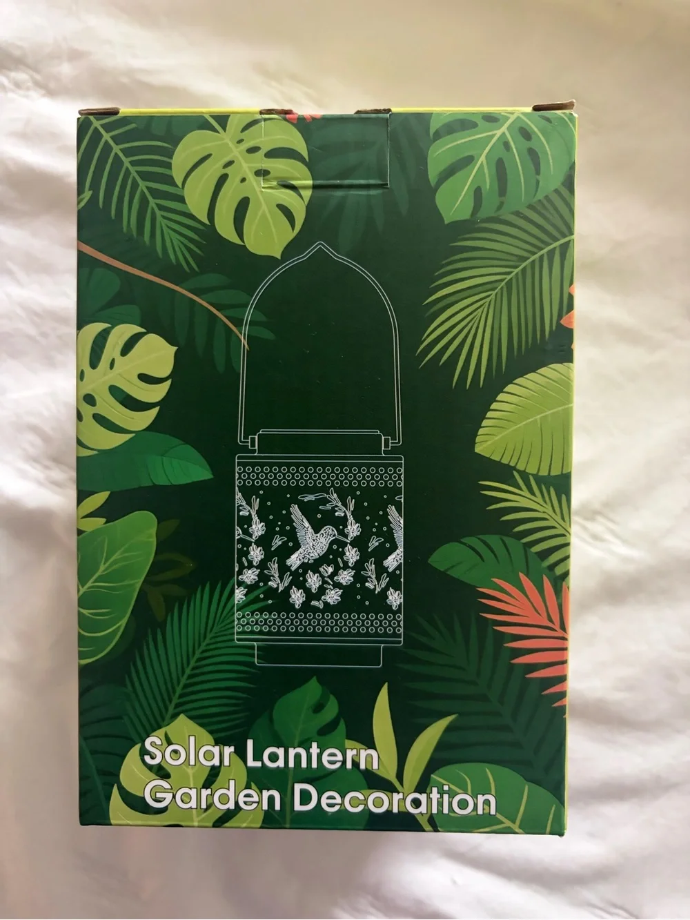 Brand New Copper-Tone Floral & Bird Metal LED Lantern